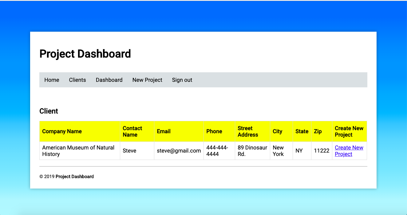 Project Dashboard Site