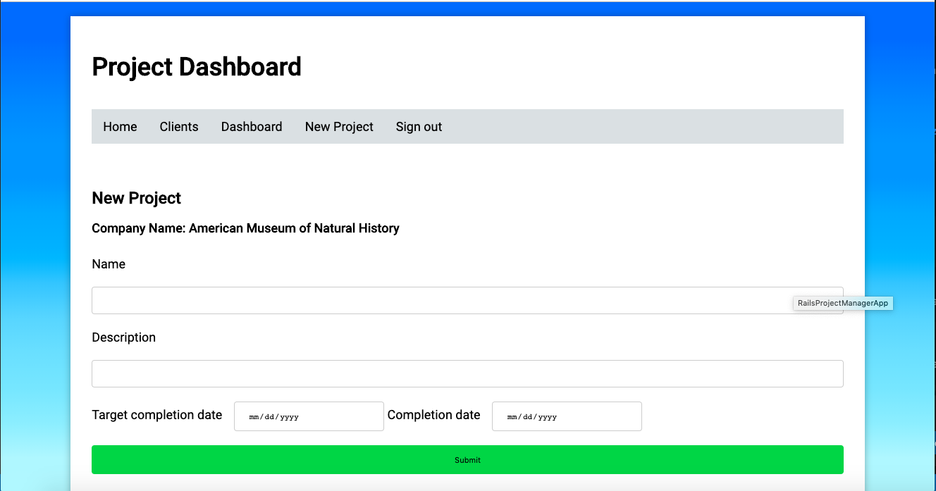 Project Dashboard Site